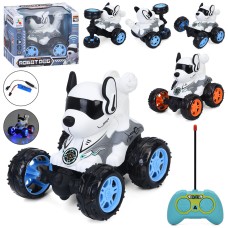 Машина «Пес» 19 см р/к на акумуляторі музична зі світлом та USB, трюкова, обертається на 360, в асортименті, у коробці 23х18х17,5 см