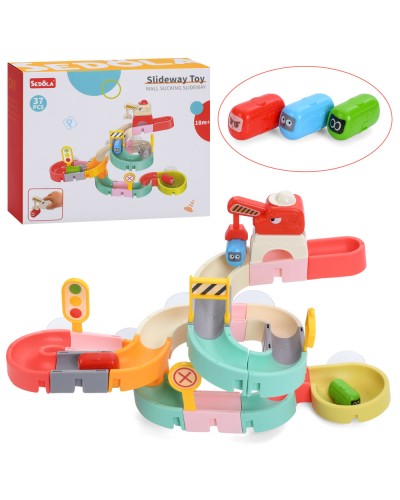 Іграшка для купання «Траса-водоспад» на присосках з транспортом, у коробці 24,5х20х8,5 см.