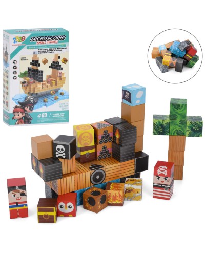 Конструктор магнітний «Піратський корабель» на 54 деталі, у коробці 15х25х7 см