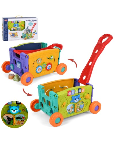 Центр розвиваючий «Автомобіль» музичний зі світлом та звуком: ігрова панель, бізіборд, шестерні, сортер, годинник-тріскачка, піаніно, на батарейці, у коробці 48х30,5х11,5 см