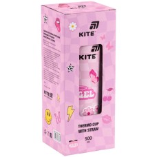 Термокружка «Angel» 500 мл з трубочкою, ТМ Kite