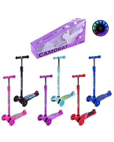 Самокат «MAXI» 4-колісний колеса PU світяться, в асортименті, у коробці 58х14,5х28 см