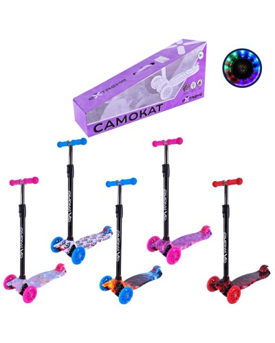 Самокат «MAXI» 4-колісний колеса PU світяться, в асортименті, у коробці 58х14,5х28 см
