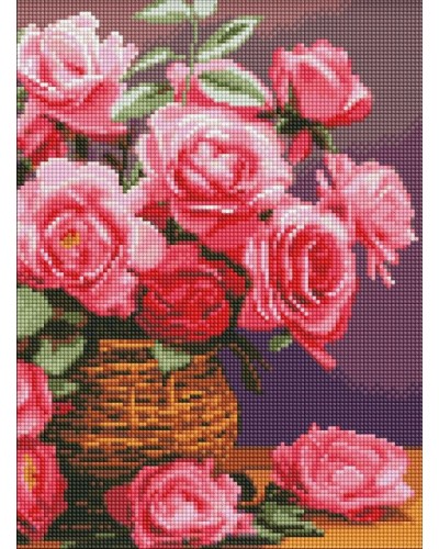 Набір з алмазною мозаїкою «Барвисті троянди» 30х40 см, ТМ Ідейка