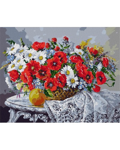 Картина за номерами «Натюрморт з маками» 40х50 см, ТМ Ідейка