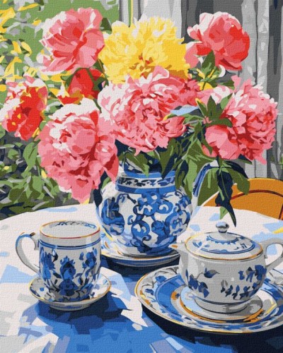 Картина за номерами «Чаювання на веранді» 40х50 см, ТМ Ідейка