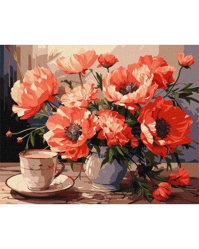 Картина за номерами «Букет з маками» 40х50 см, ТМ Ідейка