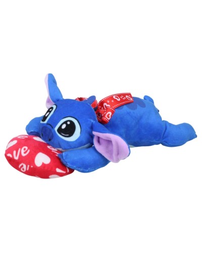 М`яка іграшка-подушка «Стіч з серцем» 18 см синя, ПП Копиця