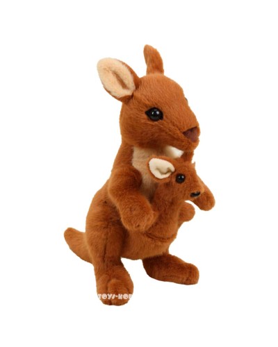 М`яка іграшка «Кенгуру Елі» 32 см з малюком 14 см, ПП Копиця