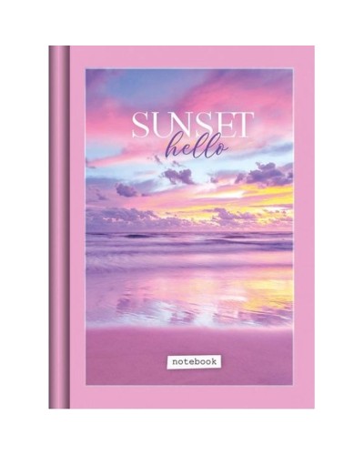 Блокнот «Sunset» А6 на 176 аркушів у клітинку з твердою ламінованою обкладинкою, в асортименті, ТМ Рюкзачок