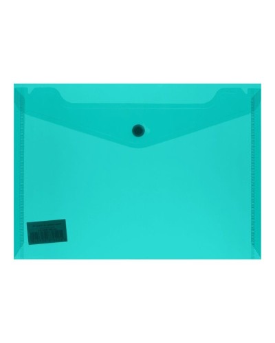 Папка-конверт А5 на кнопці глянцева, бірюзова, TM Buromax