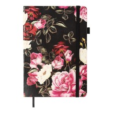 Блокнот «CHERIE» А5 на 96 аркушів у клітинку з обкладинкою зі шкірзаму, чорний, ТМ Buromax