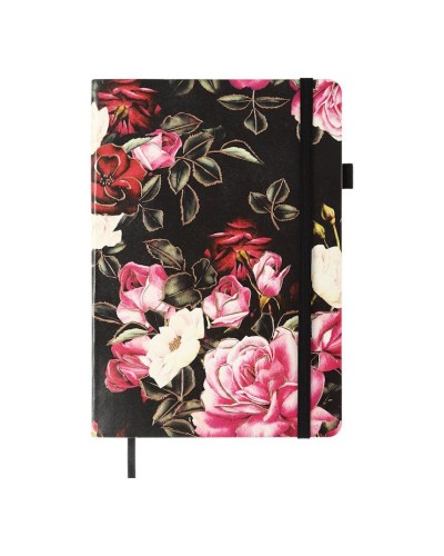 Блокнот «CHERIE» А5 на 96 аркушів у клітинку з обкладинкою зі шкірзаму, чорний, ТМ Buromax