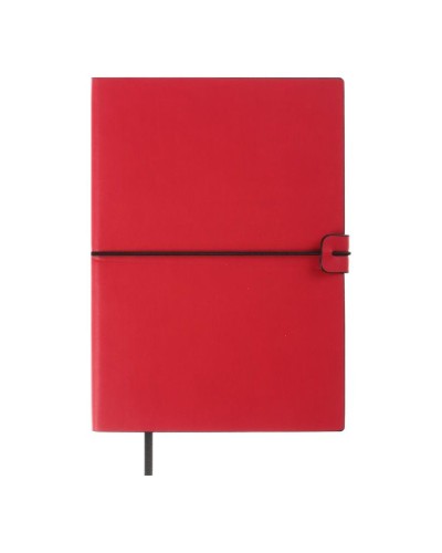 Блокнот «TRAVEL» А5 на 96 аркушів у клітинку з обкладинкою зі шкірзаму, червоний, ТМ Buromax