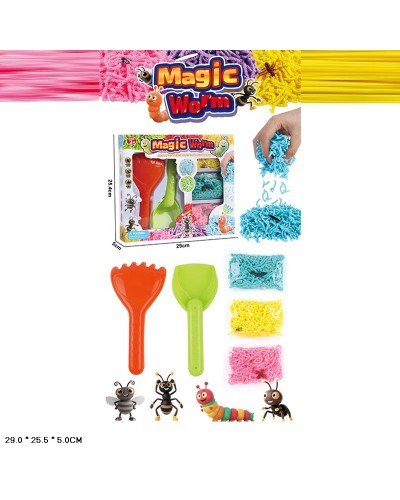 Ігровий набір «Знайди черв`ячка»: грабельки, лопатка иа ємність з комахами, у коробці 29х5х25,5 см