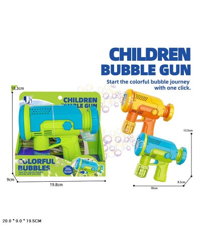 Мильні бульбашки «Пістолет» на батарейці, в асортименті, у коробці 20х9х19,5 см