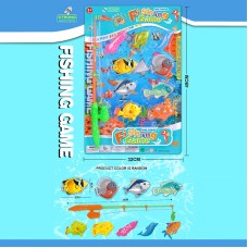 Риболовля: вудка та 8 риб, на планшетці 49х32 см