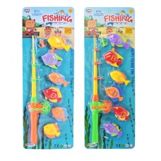 Риболовля: вудка, рибки та сачок, в асортименті, на планшетці 19х5х53 см