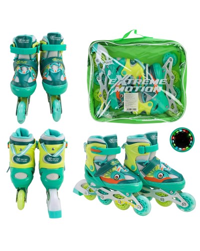 Ролики розміром 34-37 з колесами з PU зі світлом, у сумці