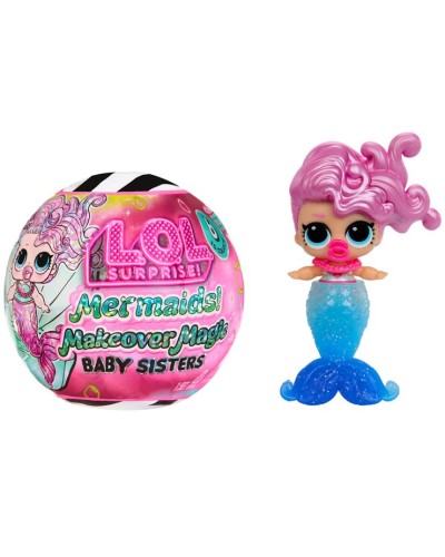 Ігровий набір з лялькою LOL SURPRISE! «Mermaids! Makeover Magic. Милі русалоньки-сестрички» 7 см з аксесуарами, в асортименті, у кулі 6х6х6 см