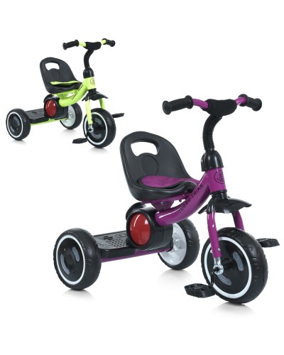 Велосипед 3-колісний з колесами EVA, світлом, музикою, задньою підніжкою, накладкою на сидіння, в асортименті