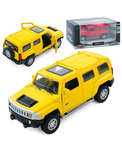 Джип «Hummer H3» 11,5 см 1:43 металевий інерційний з дверима що відчиняються та гумовими колесами, в асортименті, у коробці 14,5х7х6,5 см, АвтоСвіт