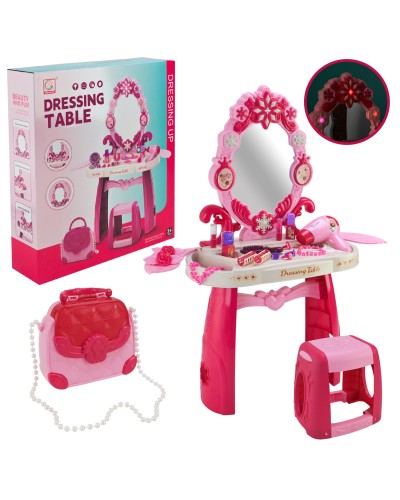 Косметичний столик зі світлом, звуком та аксесуарами, на батарейці, у коробці 45х11х51 см