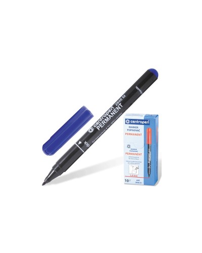 Маркер перманентний круглий тонкий 1 мм, синій, ТМ Centropen