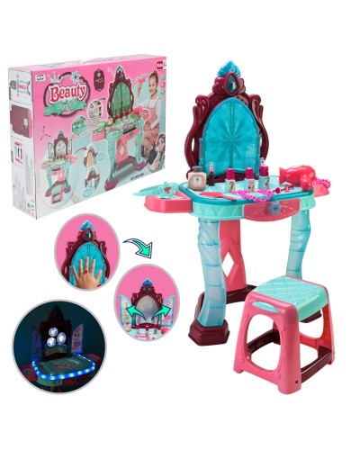 Косметичний столик з інтерактивним екраном, світлом, звуком та аксесуарами, на батарейці, у коробці 59х42,5х12 см