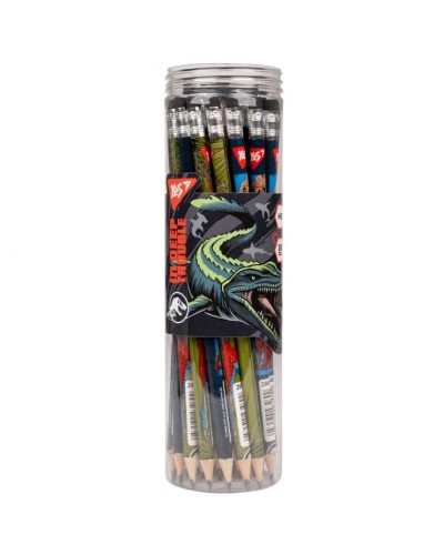 Олівець графітний «Jurassic World» з гумкою круглий, в асортименті, 36 шт у тубі, ТМ Yes
