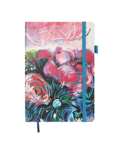 Блокнот «CHERIE» А5 на 96 аркушів у клітинку з обкладинкою зі шкірзаму, синій, ТМ Buromax