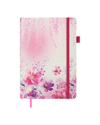 Блокнот «CHERIE» А5 на 96 аркушів у клітинку з обкладинкою зі шкірзаму, рожевий, ТМ Buromax