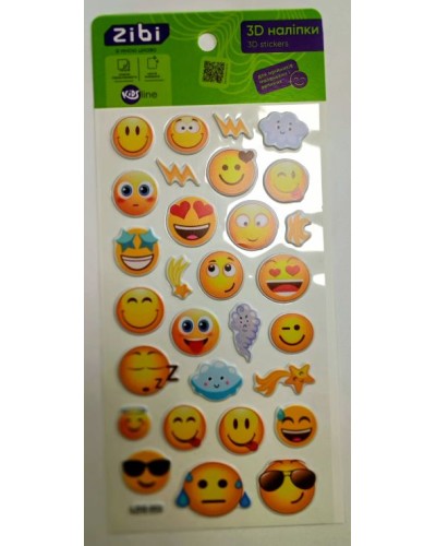 Наліпки «Смайлики 3D» 18х9,5 см, KIDS Line