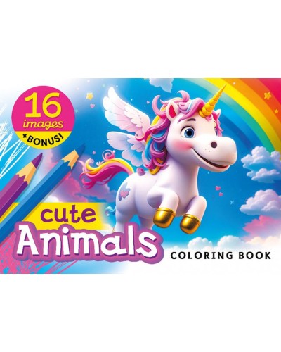 Розмальовка «Cute animals» А5 на 8 аркушів на скобі, ТМ Мандарин