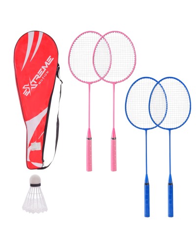 Бадмінтон: 2 ракетки та волан, в асортименті, у чохлі 65 см