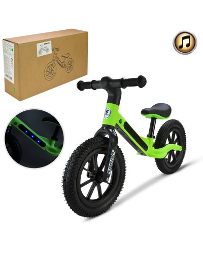 Велобіг з рамою з нейлонового скловолокна та надувними колесами, у коробці