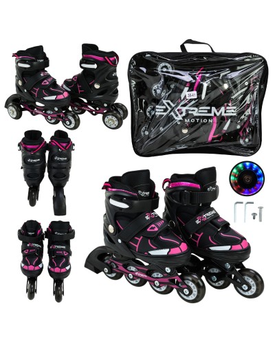 Ролики розміром 38-41 на металевій рамі з колесами PU зі світлом, в асортименті