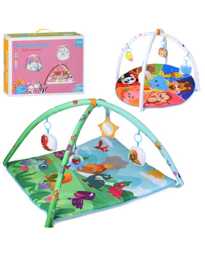 Килимок для немовляти з 2 дугами та 4 підвісками, в асоортименті, у коробці 42х32х14 см