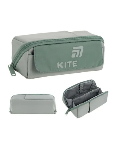 Пенал 20х11,5х9,5 см оливковий, 2702-3, ТМ Kite