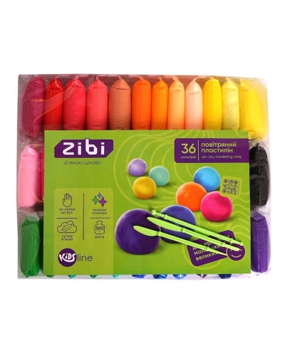 Повітряний пластилін на 36 кольорів по 10 г зі стеками, KIDS Line