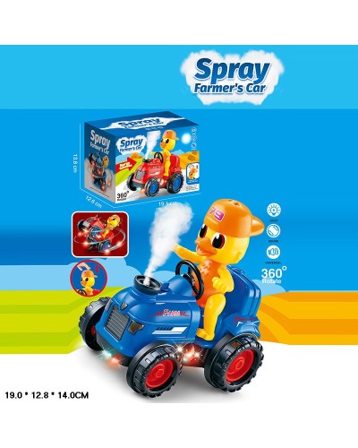 Машина «Каченя» музична зі сітлом та паром, на батареці, у коробці 19х12,8х14 см