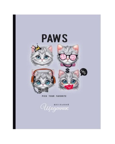 Щоденник шкільний 16,5х21 см на 40 аркушів з матовою ламінацією, ТМ Мандарин