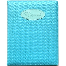 Щоденник шкільний А5 на 48 аркушів з обкладинкою зі шкірзаму, блакитний, ТМ Мандарин