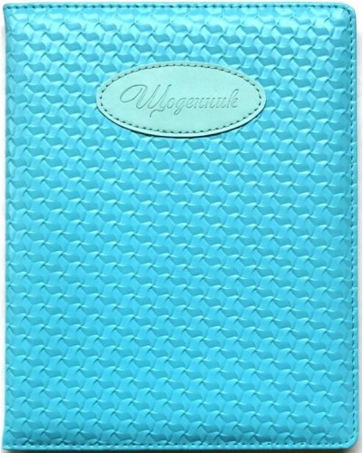 Щоденник шкільний А5 на 48 аркушів з обкладинкою зі шкірзаму, блакитний, ТМ Мандарин