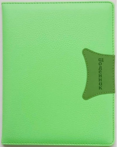 Щоденник шкільний А5 на 48 аркушів з обкладинкою зі шкірзаму, салатовий, ТМ Мандарин