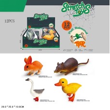 Тваринка гумова, в асортименті, по 12 шт. у дисплей-боксі 28х25х10 см