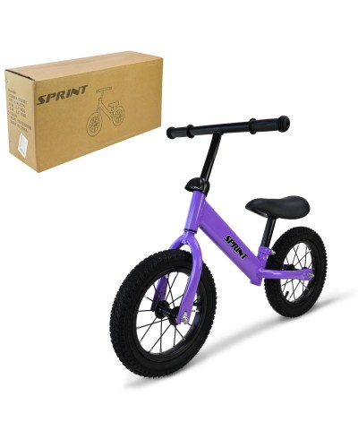 Велобіг на сталевій рамі з надувними колесами 12 дюймів, фіолетовий