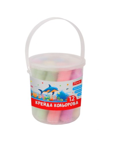 Крейда кольорова «Classic» JUMBO на 6 кольорів, 12 шт у відрі, ТМ 1 Вересня