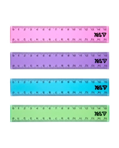 Лінійка «Orange Line» 15 см кольорова прозора, в асортименті, ТМ Yes