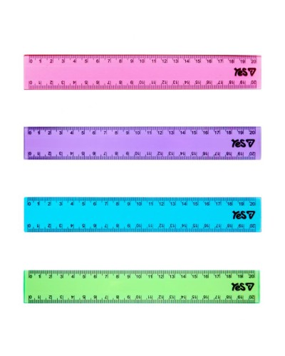 Лінійка «Orange Line» 20 см прозора кольорова, в асортименті, ТМ Yes